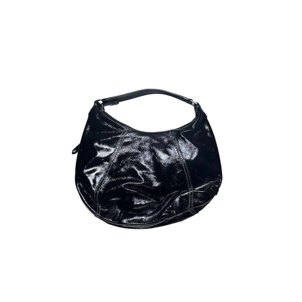 Cole Haan Vintage Black Patent Leather Women's Shoulder Bag - Picture 3 of 4